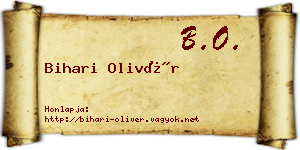 Bihari Olivér névjegykártya
